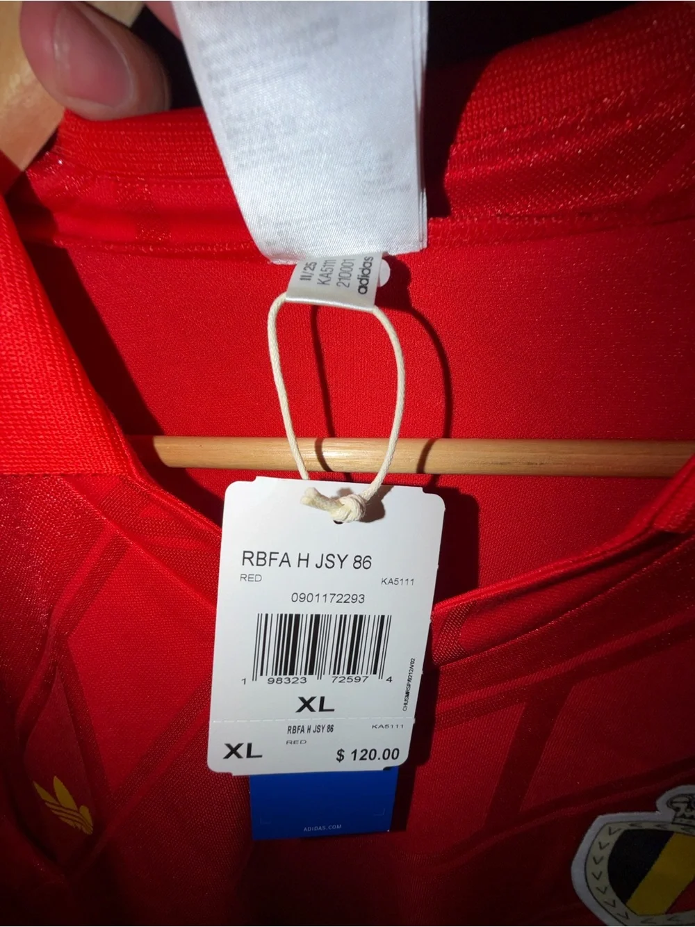 Men Adidas Belgium Retro long sleeve jersey Size XL